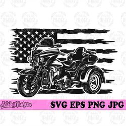US Trike Motorbike svg, USA Biker Shirt png, Motorcycle Clipart, Biker Dad Gift Idea, Trike Rider Clipart, Extreme Sport