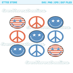 Retro July 4 america smiley peace sign USA red blue popular best seller trending png svg sublimation design download
