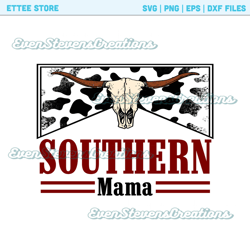 Southern mama western cow print bull skull country popular best seller png sublimation design download