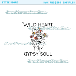 Wild heart gypsy soul boho peace sign flowers retro popular best seller png sublimation design download