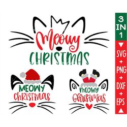 Christmas Svg,Meowy Christmas Svg,Christmas Elf Svg,Merry Christmas,Elf Svg,Svg For Cricut,Instant Download,Silhouatte,D