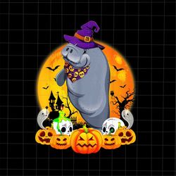 Manatee Witch Halloween Png, Manatee Halloween Png, Funny Manatee Png, Cute Manatee Png, Kids Halloween Png