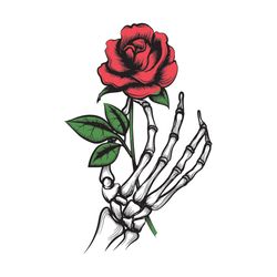 Skeleton Hand With Rose Svg, Trending Svg, Red rosebud Svg, Bone Hand Svg, Bone Fingers Svg, Rose Tatoo Svg, Skeleton Ha