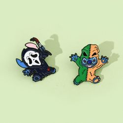 Disney Brooch Stitch Collection Enamel Pin Cartoon Lilo & Stitch Lapel Pins for Backpack Jewelry Accessories