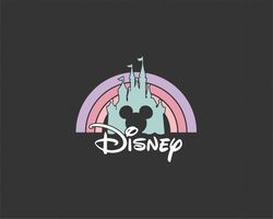 Castle, Mickey Mouse, Rainbow, Sunset, Retro, Ears Head, Svg Png Dxf Formats, Cut, Cricut, Silhouette