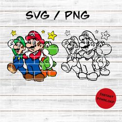 Cartoon Video Game Layered and One Color SVG, PNG, Cut File