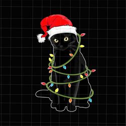 Black Cat Xmas Tree Png, Cat Christmas Tree Png, Black Cat Christmas Png, Cat Santa Hat png, Cat Xmas Png