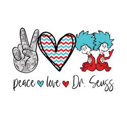 Peace Love Dr Seuss Svg, Dr Seuss Svg, Thing 1 Svg, Thing 2 Svg, Thing 1 Heart, Dr Seuss Heart, Dr Seuss Book Svg, Cat I