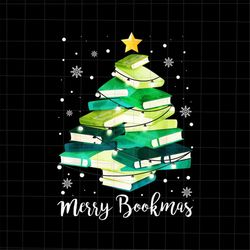 Merry Bookmas Tree Png, Reading Lover Christmas Png, Bookmas Xmas Tree Png, Book Tree Christmas Png, Book Christmas Png