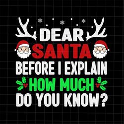 Dear Santa Before I Explain How Much Do You Know Svg, Funny Santa Quote Svg, Dear Santa Svg, Santa Christmas Svg