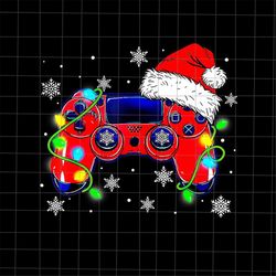 Christmas Video Game Controller Png, Gamer Christmas Png, Game Controller Xmas Png, Game Controller Santa Claus Png
