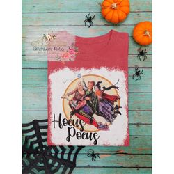 Hocus Pocus Sanderson Sisters Mock Bleach Soft Halloween Shirt Unisex Jersey Short Sleeve Tee