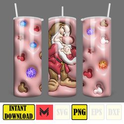 Inflated Mickey and Friends Cartoon Tumbler, Winnie The Pooh Tumbler Wraps 20oz Skinny Sublimation (7)