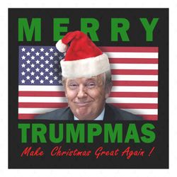 Merry Trumpmas Svg, Christmas Svg, Famous People Svg, Merry Christmas Svg, American Flag Svg, Santa Hat Svg, USA Flag Sv