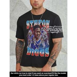 Stefon Diggs Shirt, Football shirt, Classic 90s Graphic Tee, Unisex, Vintage Bootleg, Gift, Retro