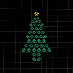 Dog Paw Tree Xmas Svg, Dog Paw Christmas Svg, Dog Christmas Svg, Dog Xmas Svg, Dog Tree Christmas Svg