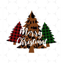 Merry Christmas Tree Christmas Svg, Christmas Svg, Plaid Pinetree Svg, Leopard Tree Svg, Plaid Tree Svg, Winter Svg, Sno
