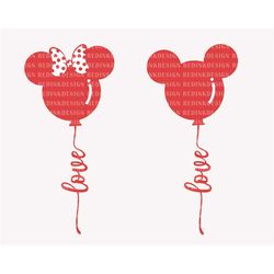 Mouse Balloon Bundle Svg, Mouse Love Svg, Funny Valentine's Day, Valentine's Day, Mouse Valentine Svg, Valentines Couple