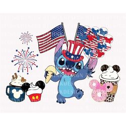 Happy Fourth of July Png, July 4th Png, Mouse Snacks Png, American Flag Png, Freedom Shirt Png, Independence Day Png, PN