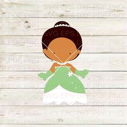 Tiana In Springtime With Bird The Princess And The Frog 011 Svg Dxf Eps Pdf Png, Cricut, Cutting file, Vector, Clipart