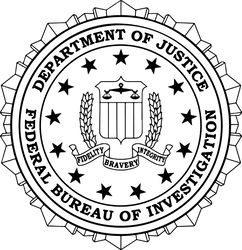seal of the federal bureau of investigation - fbi badge vector file Black white vector outline or line art file