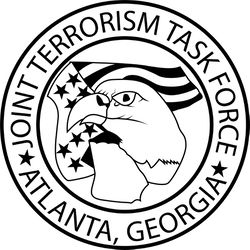 USA GEORGIA Joint Terrorism Task Force Atlanta badge vector file Black white vector outline or line art file