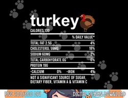 Funny Thanksgiving Food Apparel Turkey Nutrition Fact Foodie png, sublimation copy