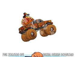 Funny Thanksgiving turkey day riding monster truck kids boy png, sublimation copy