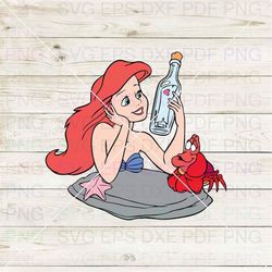 Sebastian The Crab And Ariel The Little Mermaid 013 Svg Dxf Eps Pdf Png, Cricut, Cutting file, Vector, Clipart