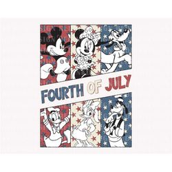 Retro 4th Of July PNG, Independence Day Png, Mouse And Friends Png, Fourth of July Png, 4th Of July Shirt Design, Americ