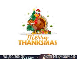 Funny Turkey Santa Merry Thanksmas Christmas Thanksgiving png, sublimation copy