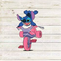 Riding Tricycle Lilo And Stitch 026 Svg Dxf Eps Pdf Png, Cricut, Cutting file, Vector, Clipart