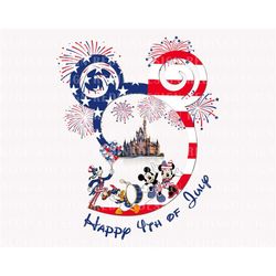 Happy 4th of July Png, Mouse And Friends Png, Fourth of July Png, July 4th Png, Magical Kingdom Png, American Flag Png,