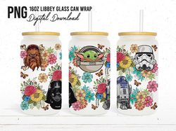 Star Wars Tumbler Wrap, 16oz Can Glass, Star Wars Png, Full Tumbler Wrap, Cartoon Tumbler, Can Glass Wrap, Png Instant D