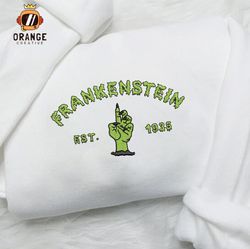 Frankenstein Est Embroidered Crewneck, Halloween Sweatshirt, Horror friends Embroidered Hoodie, Unisex T-shirt