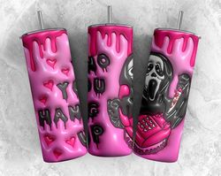 Inflated Horror Character Tumbler Wrap Png 3D Tumbler Design, Horror Halloween Sublimation Digital Download, 3D Horror C