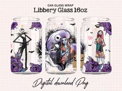 Scary Movie Nightmare Tumbler Wrap,16oz Can Glass, Jack And Sally Full Tumbler Wrap, Sublimation Design,Boo bash, Jack S