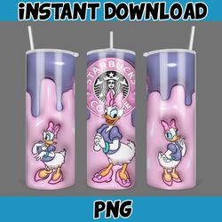 Disneyland Inflated Tumbler Wrap PNG, Mickey And Friends Inflated 3D 20oz Skinny Tumbler PNG For Sublimation (1)