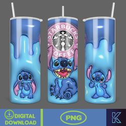 Disneyland Inflated Tumbler Wrap PNG, Mickey And Friends Inflated 3D 20oz Skinny Tumbler PNG For Sublimation (7)