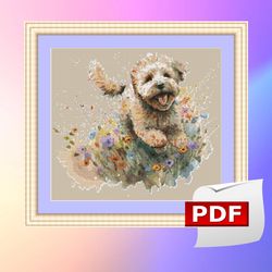 Dog Cross Stitch Pattern 2 Instant PDF Download - Pug Watercolor Cross Stitch Pattern - Animal Cross Stitch Pattern