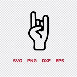 Rock Hand SVG | Rock Hand Sign, Commerical Use, Instant Download, Instant Print, Clip Art, T-Shirts, Metal