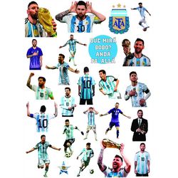 lionel messi 24 sticker | stickers soccer world cup | set stickers printable | to print | digital | png | instant downlo