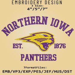 Northern Iowa Panthers embroidery design, NCAA Logo Embroidery Files, NCAA Panthers, Machine Embroidery Pattern