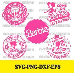 barbie bundle svg file / pink doll svg / svg file for cricut / clipart files / instant download / png, svg, dxf, eps