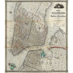 new york map 1840 old map of new york city vintage manhattan map brooklyn map historic map old restoration decorator sty