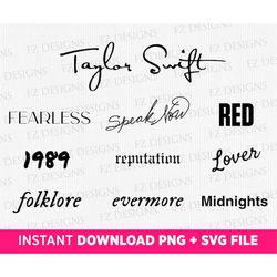 Taylor's Version Digital Album Svg, Taylor's Eras Svg, Fearless, Speak Now, Red, Lover, Ever More - Star Digital Svg