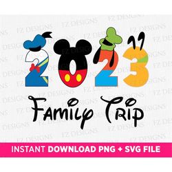2023 Family Trip Svg, Family Vacation 2023 Svg, Magical Kingdom Svg, Png Files For Cricut Sublimation