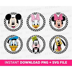 Bundle Checkered Mickey and Friends Svg, Best Friends Together Svg, Mickey and Friends, PNG Files For Cricut, Instant Do