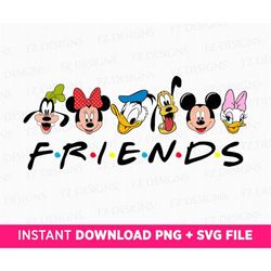 Mouse and Friends Svg, Best Friends Svg, Friends On The Line Svg, Clipart Friends Svg, PNG Files For Sublimation, Instan