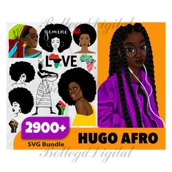 2900 Hugo Afro Bundle, Trending Svg, Hugo Afro Bundle